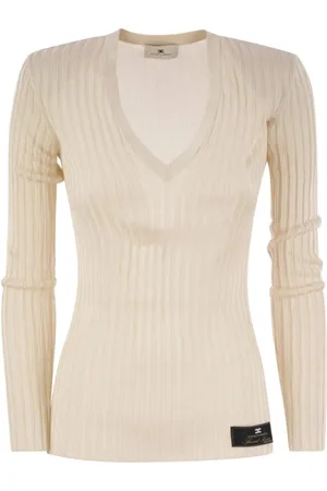 Elisabetta Franchi Top, Dame, , XL, Tyl, Butter Jersey Top