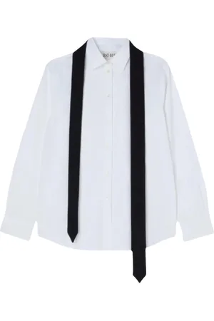 Rohe Bluser & Skjorter, Dame, Hvid, 2XS, Bomuld, Klassisk skjorte med aftagelig slips