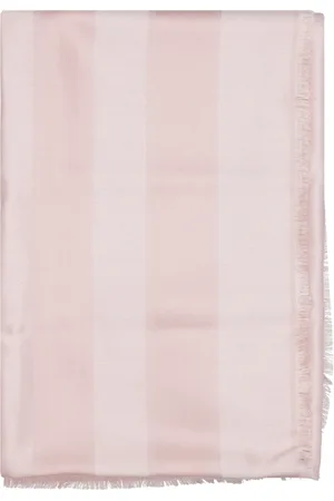 Lanvin Tilbehør, Dame, Lyserød, ONE SIZE, Uld, Logo-printet uld-silke tørklæde