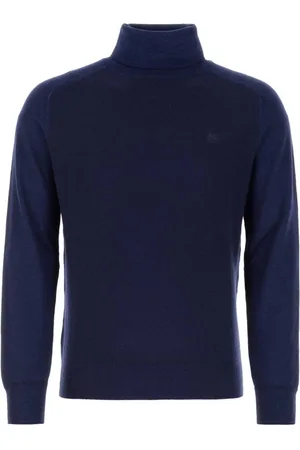Etro Strik, Herre, Blå, S, Uld, Stilfuld blå uld turtleneck