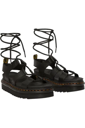Dr. Martens Sko, Dame, Sort, 40 EU, Læder, Nartilla Læder Gladiator Sandal med Remme