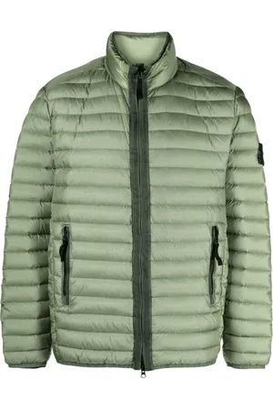 Stone Island Jakke, Herre, Grøn, XL, Nylon, Foldbar Grøn Nylon Puffer Jakke