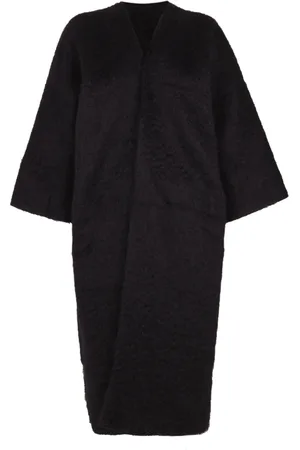 Cortana Strik, Dame, Sort, S, Tyl, Lang Sort Mohair Jakke