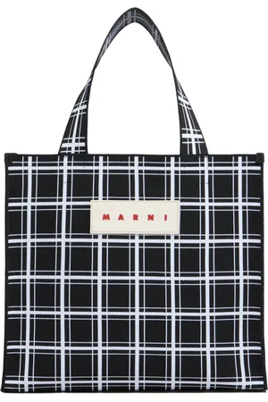Marni Taske, Herre, Sort, ONE SIZE, Uld, Jacquard Checkered Shopper