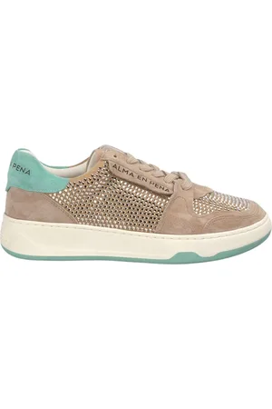 Alma en Pena Sko, Dame, Grøn, 37 EU, Flad sneaker med glitter