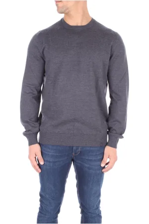 FAY Strik, Herre, Grå, S, Uld, Logo Front Sweater