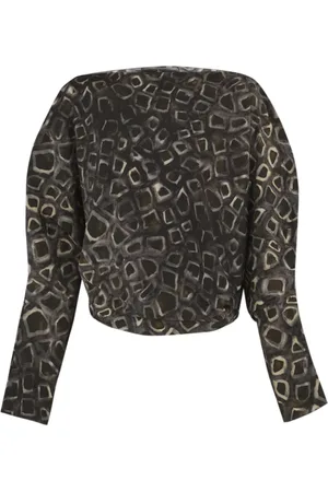 Cortana Bluser & Skjorter, Dame, Sort, S, Batwing Silk Top med Bådhals