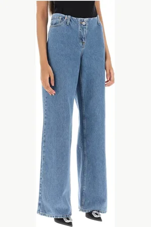 MAGDA BUTRYM Jeans, Dame, Blå, S, Denim, Ultra Low Waist Wide Leg Denim