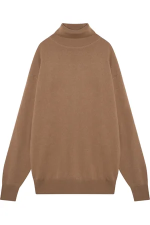 DRIES VAN NOTEN Strik, Dame, Brun, XS, Sweater med en sød halsudskæring