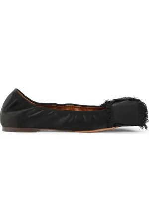 Lanvin Sko, Dame, Sort, 36 EU, Læder, Bow Silk Ballerinas