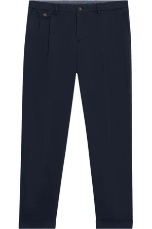 Brooks Brothers Bukser, Herre, Blå, W31, Bomuld, Double Plisseret Regular Fit Bomulds Chinos