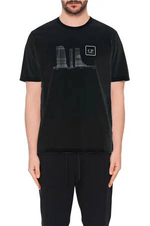 C.P. Company Top, Herre, Sort, XS, Bomuld, Sort bomulds T-shirt med regular fit
