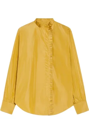 Max Mara Bluser & Skjorter, Dame, Gul, XS, Uld, Asymmetrisk silkeskjorte
