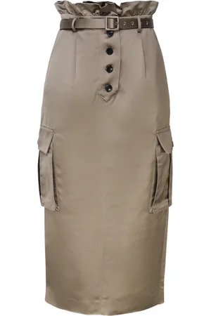 Self-Portrait Nederdel, Dame, , 2XS, Satin, Cargo Satin Skirt
