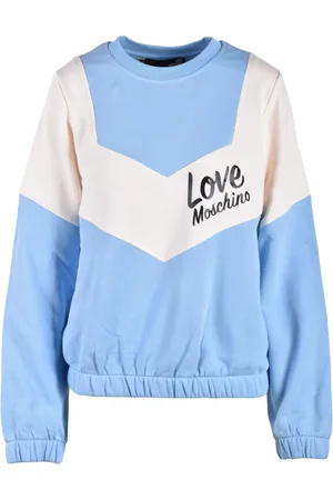 Moschino Sweathshirts & Hoodies, Dame, Blå, L, Bomuld, Bomuld Strik Trøje