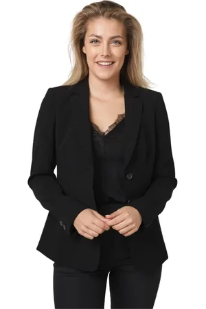 Luisa Cerano Jakke, Dame, Sort, M, Sort Blazer med Unik Afrundet Model