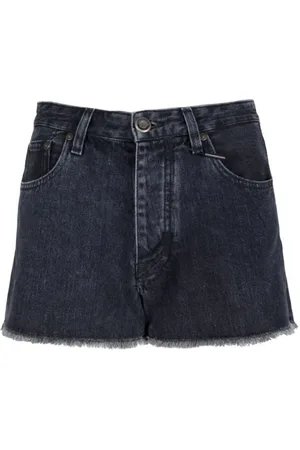 Calvin Klein Shorts, Dame, Sort, W28, Bomuld, Højtaljede shorts med knaplukning foran