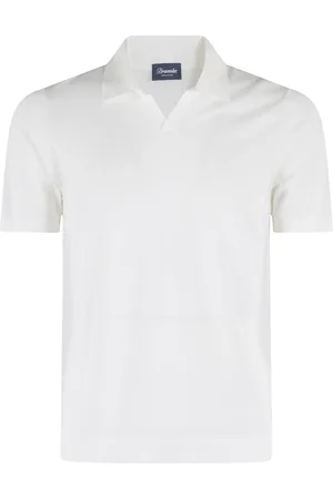 DRUMOHR Top, Herre, Hvid, XL, Bomuld, Skipper Polo Bomuld Strik Frost