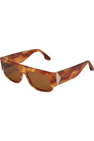 Victoria Beckham Tilbehør, Dame, Brun, ONE SIZE, Rektangulære Acetatsolbriller med UV-beskyttelse