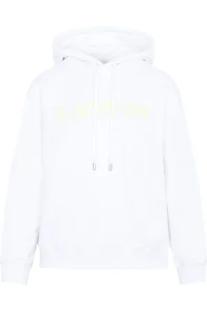 Lanvin Sweathshirts & Hoodies, Dame, Hvid, XS, Bomuld, Cotton Classic Fit Hoodie