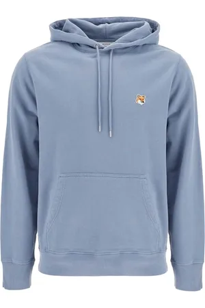Maison Kitsuné Sweathshirts & Hoodies, Herre, Blå, L, Bomuld, Fox Head Hættetrøje
