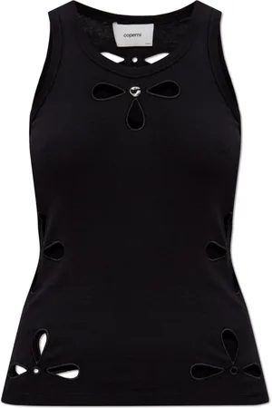 COPERNI Top, Dame, Sort, M, Bomuld, Top med blonde mønster