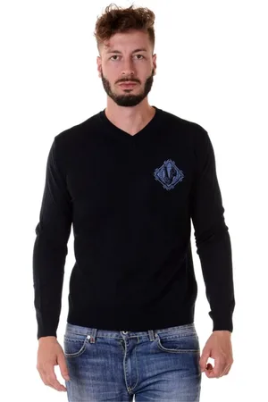 VERSACE Strik, Herre, Blå, L, Uld, Sweatshirts