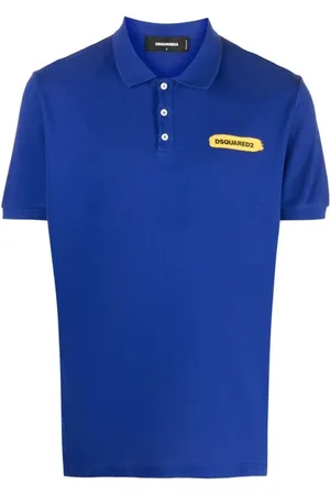Dsquared2 Top, Herre, Blå, M, Uld, Stilfuld Logo Polo Shirt