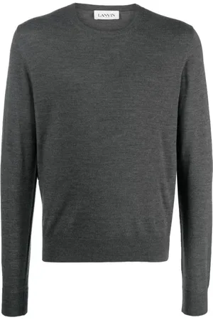 Lanvin Strik, Herre, Grå, M, Uld, Merinould Crew Neck Sweater