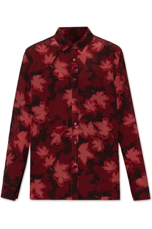 Maison Kitsuné Bluser & Skjorter, Dame, Rød, 2XS, Skjorte med print