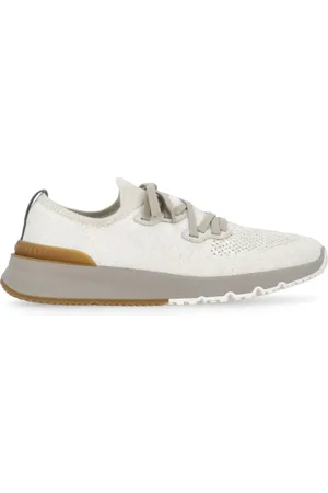 Brunello Cucinelli Sko, Herre, , 43 EU, Bomuld, Ivory Tech Fabric Sneakers