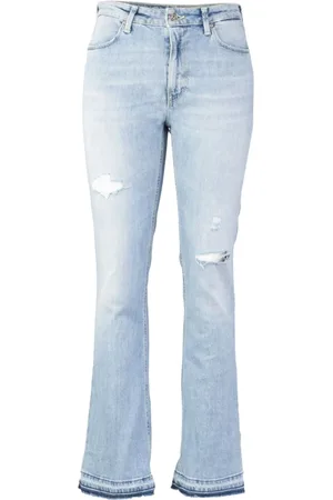 Dondup Jeans, Dame, Blå, W28, Bomuld, Super Skinny Flare Jeans Medium Wash