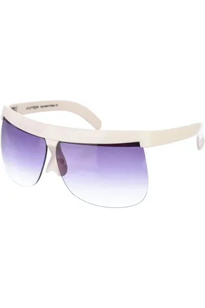 Courrèges Tilbehør, Dame, Hvid, ONE SIZE, Ovale acetat solbriller