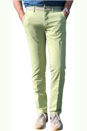 Masons Bukser, Herre, Grøn, S, Satin, Slim Cotton Chino med Satin Talje