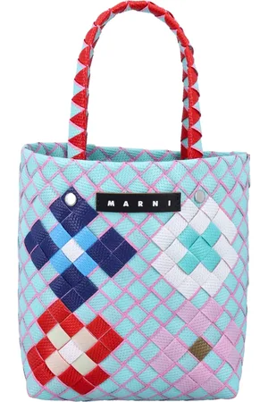 Marni Taske, Dame, Blå, ONE SIZE, Læder, Vævet Micro Basket Taske