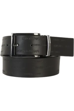 Emporio Armani Tilbehør, Herre, Sort, ONE SIZE, Læder, Vendbart læderbælte