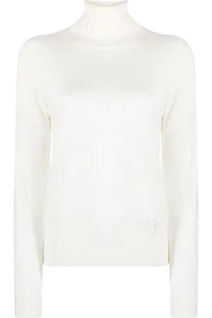 Liu Jo Strik, Dame, Hvid, XS, Uld, Hvid Turtleneck Strik