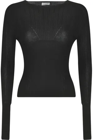 Lanvin Top, Dame, Sort, XS, Bomuld, Sort Langærmet Top
