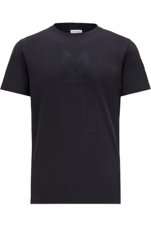 Moncler Top, Herre, Blå, M, Bomuld, Logo T-Shirt