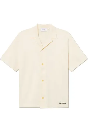 Les Deux Skjorte, Herre, , M, Bomuld, Fin Strikskjorte med Oversized Blomster Intarsia