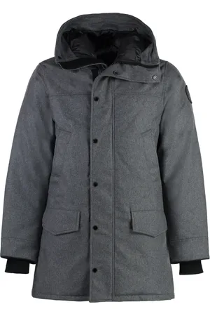 Canada Goose Jakke, Herre, Grå, 2XL, Uld, Hætteparka med ribstrikkede manchetter