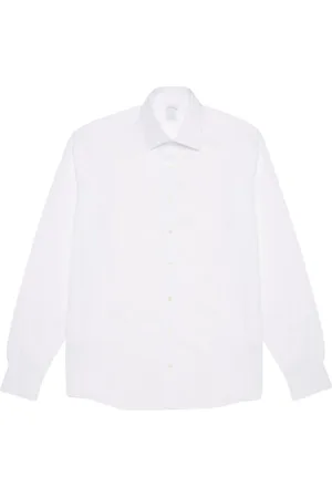 Brooks Brothers Skjorte, Herre, Hvid, 3XL, Bomuld, Milano Slim Fit Non-Iron Ainsley Collar Skjorte