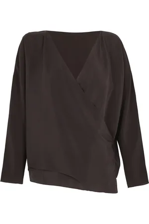 Cortana Bluser & Skjorter, Dame, Sort, XL, Silke Krydsbluse Grafit