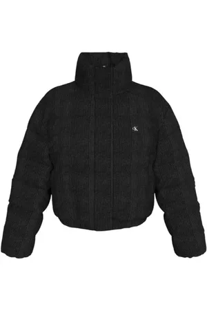 Calvin Klein Jakke, Dame, Sort, XS, Uld, Corduroy Puffer Jakke Elegant Letvægtsdesign