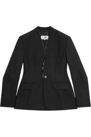 Maison Margiela Jakke, Dame, Sort, XS, Uld, Single-Breasted Casual Jakke