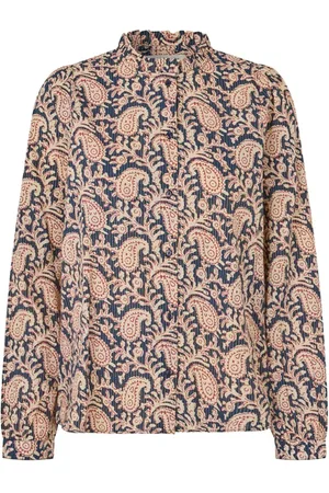 Lollys Laundry Bluser & Skjorter, Dame, Flerfarvet, XL, Bomuld, Farverig Paisley Mønstret Skjorte