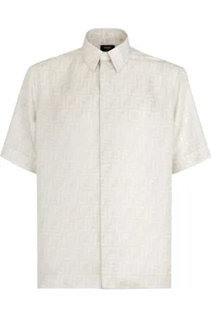 Fendi Skjorte, Herre, , XL, Uld, Silkeskjorte Ivory Aw24