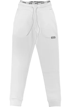 GCDS Bukser, Herre, Hvid, L, Bomuld, Hvide bomuldsjoggers med elastisk talje