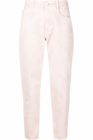 Stella McCartney Jeans, Dame, Lyserød, W27, Denim, Faded Cropped Denim Jeans