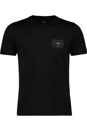 Fendi Top, Herre, Sort, S, Bomuld, Roma Collection Sort Bomulds T-shirt